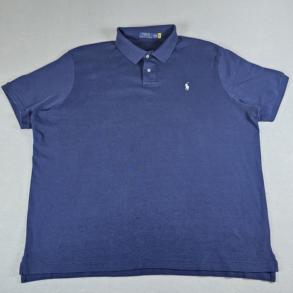 Polo Ralph Lauren Polo Shirt Mens XXL Blue Short Sleeve White Pony Classic